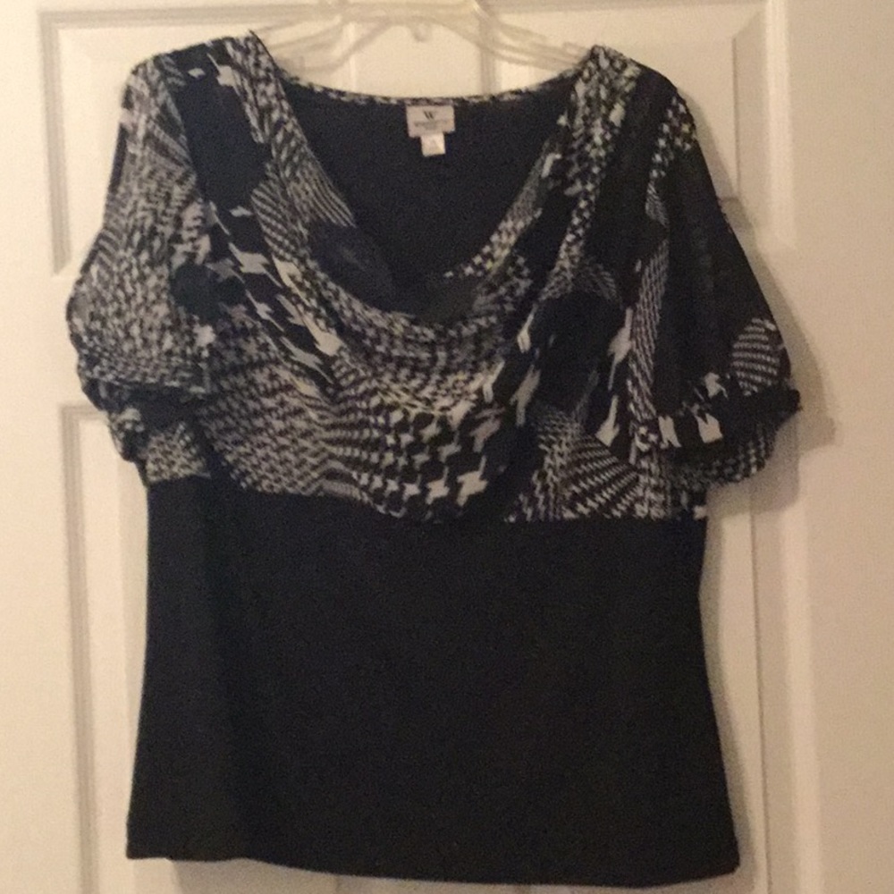 Cow neck short sleeve blouse